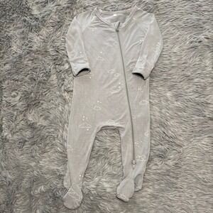 Quincy Mae Bamboo Sleeper Gray Clouds Stars Baby 3-6 Months Gender Neutral